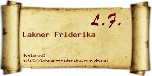 Lakner Friderika névjegykártya